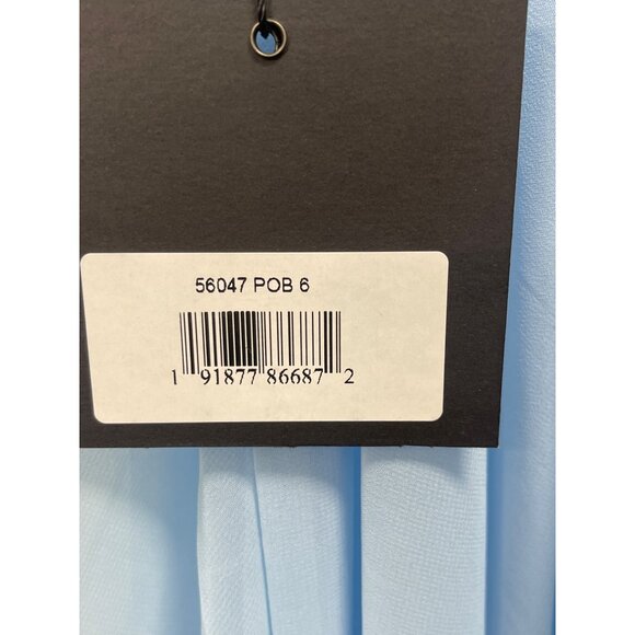 Mac Duggal Pleated Slit Baby Blue Formal Gown Maxi Dress Size 6 NWT - Picture 9 of 10